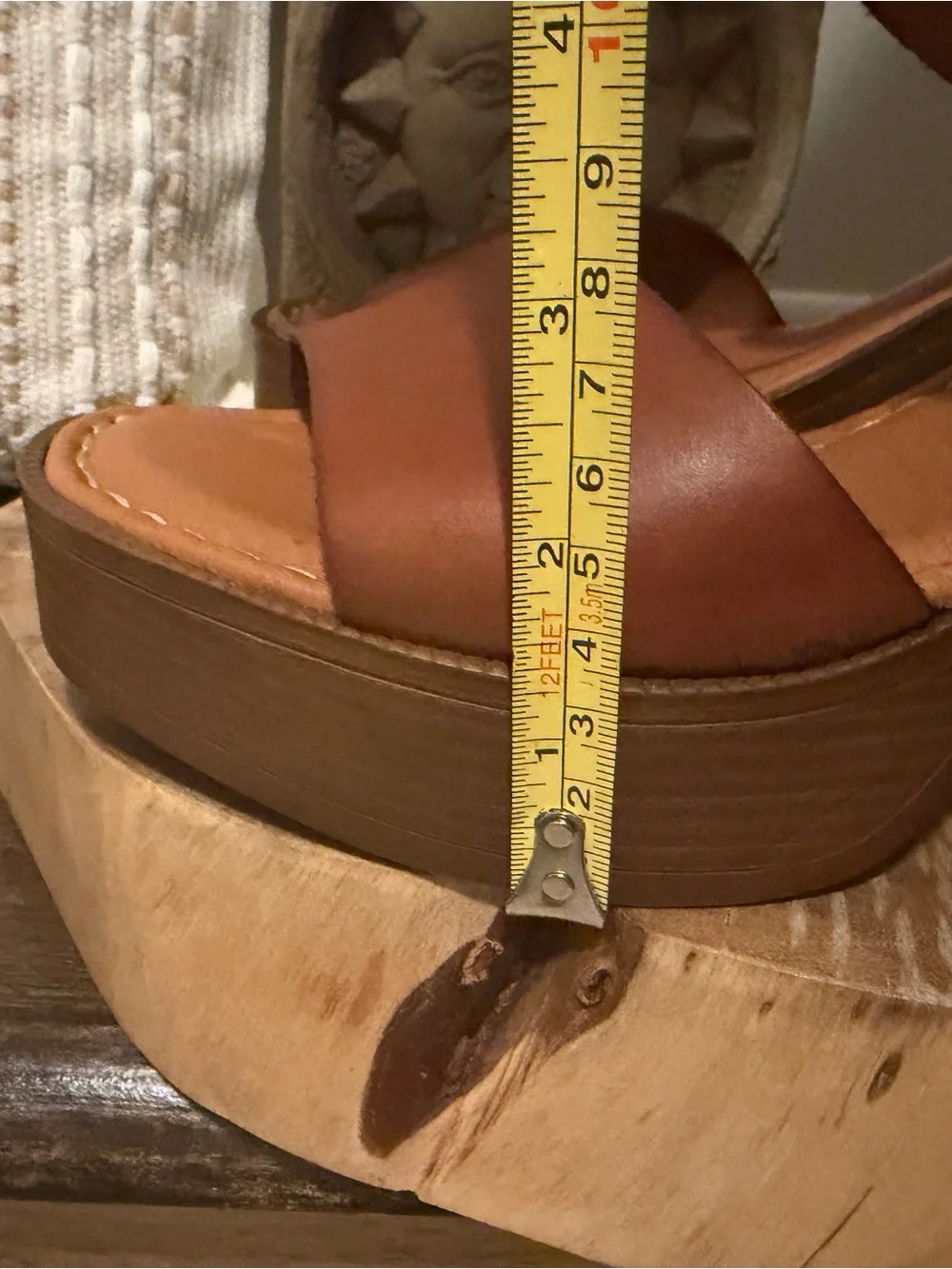 Roolee Uma Women’s Brown Leather Platform Sandals with Ankle Strap NWOT